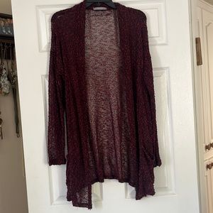 Olivia Moon lightweight burgundy open cardigan womens small
